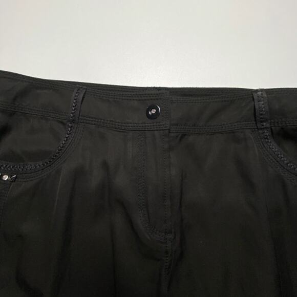 NWT WHBM Black Crop Pants Sz 10 Rhinestone Stud Cargo Style Embellished - Picture 6 of 15